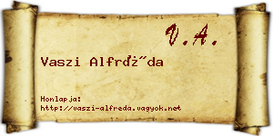 Vaszi Alfréda névjegykártya